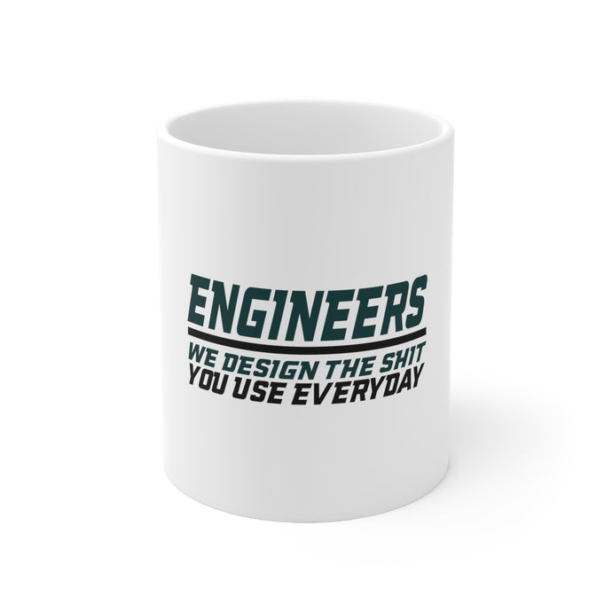 DistinctInk Glossy White Coffee / Tea Mug - Engineers Design What You Use Everyday