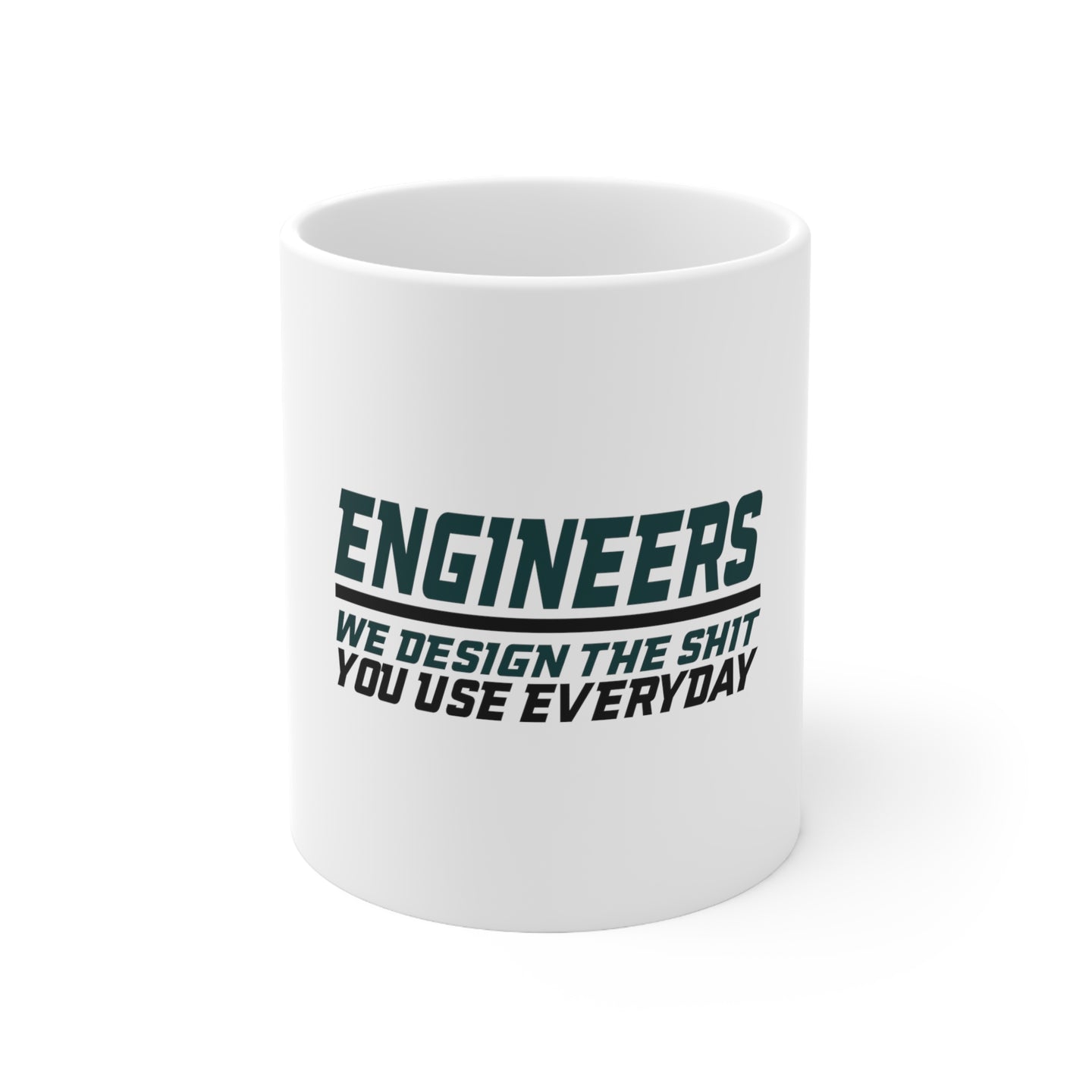 DistinctInk Glossy White Coffee / Tea Mug - Engineers Design What You Use Everyday