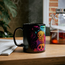 DistinctInk Black Coffee Mug - The Joy of Connecting for Halloween LGBTQ+ Pride