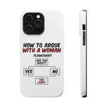 DistinctInk ToughCase for Apple iPhone, Compatible with MagSafe Charging - How To Argue With a Woman Flowchart
