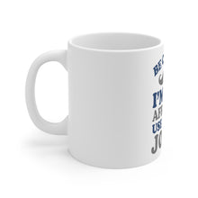 DistinctInk Glossy White Coffee / Tea Mug - Be Careful Not Afraid to Use Dad Jokes