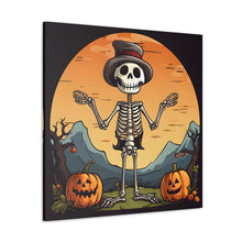 DistinctInk Canvas Wall Art with Skelefun Halloween for Halloween