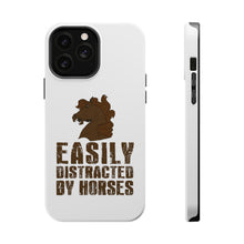 DistinctInk ToughCase for Apple iPhone, Compatible with MagSafe Charging - Easily Distracted By Horses