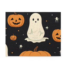 DistinctInk Jigsaw Puzzle with Spooky Skeleton Pumpkin Patch Design for Halloween