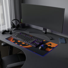 DistinctInk LED Gaming Mouse Pad with Nightly Fright of Bats and Ghouls Design for Halloween