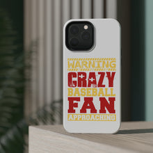 DistinctInk ToughCase for Apple iPhone, Compatible with MagSafe Charging - Warning Crazy Baseball Fan Approaching