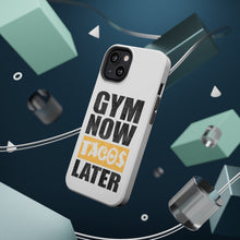 DistinctInk ToughCase for Apple iPhone, Compatible with MagSafe Charging - Gym Now Tacos Later
