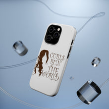 DistinctInk ToughCase for Apple iPhone, Compatible with MagSafe Charging - Curls Run the World