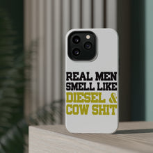 DistinctInk ToughCase for Apple iPhone, Compatible with MagSafe Charging - Real Men Smell Like Diesel & Cow S**t
