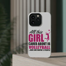 DistinctInk ToughCase for Apple iPhone, Compatible with MagSafe Charging - All This Girl Cares About is Volleyball