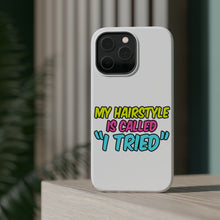 DistinctInk ToughCase for Apple iPhone, Compatible with MagSafe Charging - My Hairstyle is Called "I Tried"