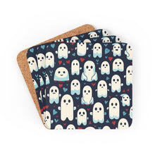 DistinctInk (Set of 4) Corkwood Coasters with Skelephants and Ghostly GhoulsDesign for Halloween