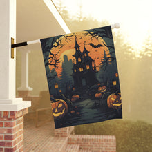 DistinctInk Garden & House Banner / Flag with Spooky Trick or Treating Design for Halloween