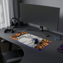 DistinctInk LED Gaming Mouse Pad with Skeletal Ghostly Pumpkin Patch Design for Halloween