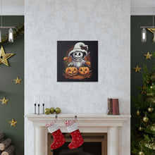 DistinctInk Canvas Wall Art with Trick or Treat Ghost-O-Lantern for Halloween
