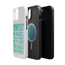 DistinctInk ToughCase for Apple iPhone, Compatible with MagSafe Charging - Sweat is Magic Cover Yourself Daily Grand Wishes