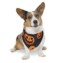 DistinctInk Adjustable Pet Banana Collar with Nightly Fright of Bats and Ghouls Design for Halloween
