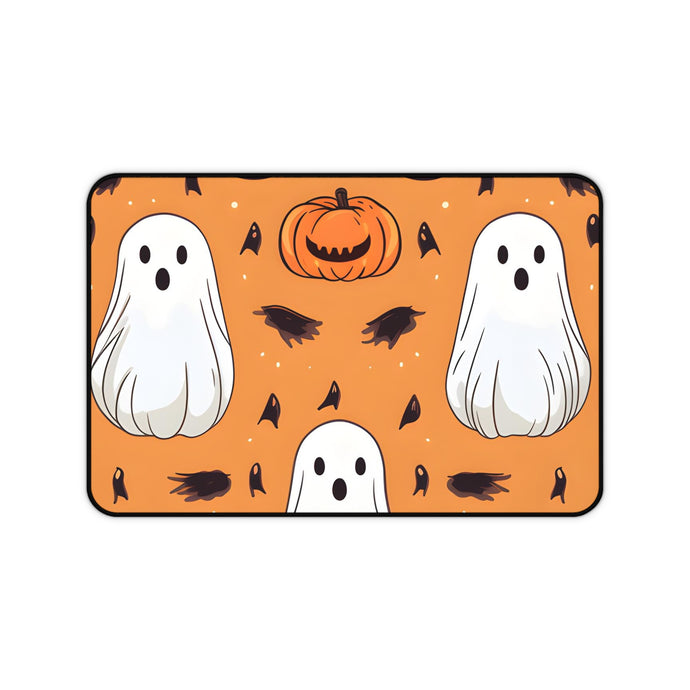 DistinctInk Desk Mat with Ghost Skeleton Cartoon Pumpkin Design for Halloween
