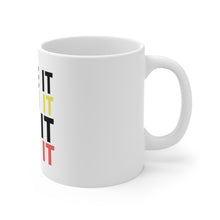 DistinctInk Glossy White Coffee / Tea Mug - Serve It Smash It Win It Love It Tennis