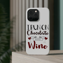 DistinctInk ToughCase for Apple iPhone, Compatible with MagSafe Charging - I Run on Chocolate and Wine