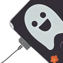 DistinctInk LED Gaming Mouse Pad with Skeletal Ghostly Pumpkins Design for Halloween