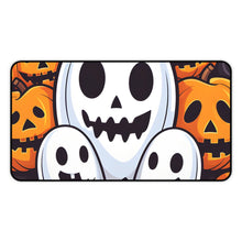 DistinctInk Desk Mat with Skele-Pumpkin Ghost Pattern Design for Halloween