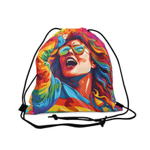 DistinctInk Drawstring Bag Backpack with Addictive Adventure Story Design for LGBTQ+ Pride
