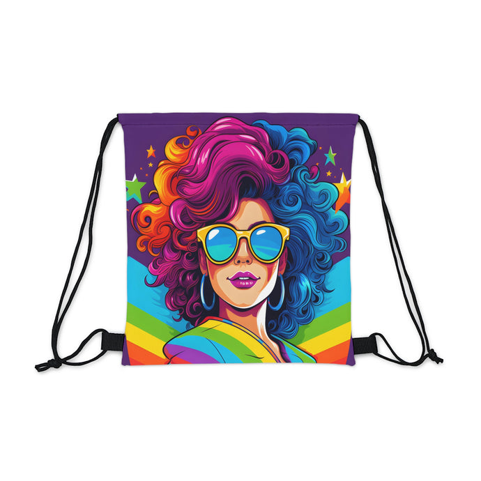 DistinctInk Drawstring Bag Backpack with Life's Unforgettable Moments Design for LGBTQ+ Pride