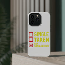 DistinctInk ToughCase for Apple iPhone, Compatible with MagSafe Charging - Single Taken Busy Playing Baseball
