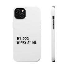 DistinctInk ToughCase for Apple iPhone, Compatible with MagSafe Charging - Tell Me It's Just a Dog - You're an Idiot