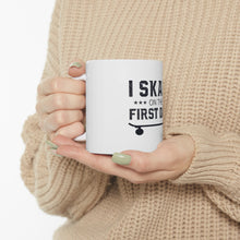 DistinctInk Glossy White Coffee / Tea Mug - I Skate on the First Date