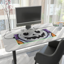 DistinctInk LED Gaming Mouse Pad with Ghost Skeleton Pumpkins Design for Halloween
