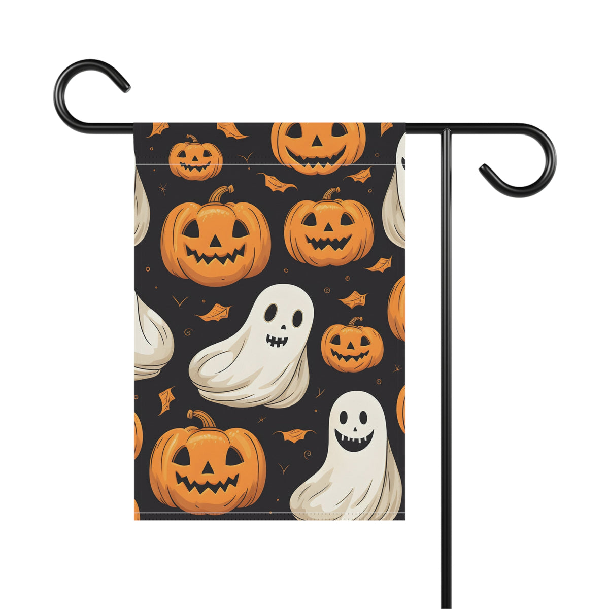 Garden & House Banner / Flag with Ghastly Skeleton Pumpkin Party Design for Halloween, view 3