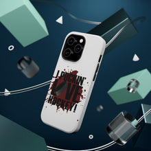 DistinctInk ToughCase for Apple iPhone, Compatible with MagSafe Charging - I Puckin' Love Hockey