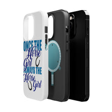 DistinctInk ToughCase for Apple iPhone, Compatible with MagSafe Charging - Once The Horse Girl Always The Horse Girl