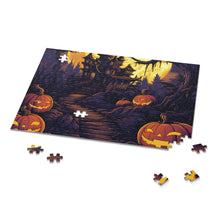 DistinctInk Jigsaw Puzzle with Ghostly Ghouls in the Graveyard Design for Halloween
