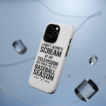 DistinctInk ToughCase for Apple iPhone, Compatible with MagSafe Charging - Baseball Season Scream at my TV