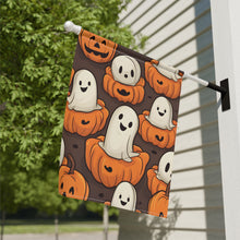 DistinctInk Garden & House Banner / Flag with Haunted Skeleton Pumpkin Patch Design for Halloween