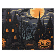 DistinctInk Jigsaw Puzzle with Spooky All Hallows' Eve Design for Halloween