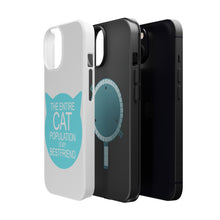 DistinctInk ToughCase for Apple iPhone, Compatible with MagSafe Charging - Cat Population is My Best Friend