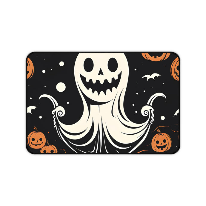 DistinctInk Desk Mat with Ghost Skeleton Cartoon Pumpkins Design for Halloween
