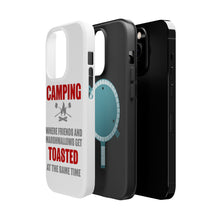 DistinctInk ToughCase for Apple iPhone, Compatible with MagSafe Charging - Camping - Friends & Marshmallows Get Toasted