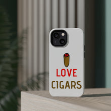 DistinctInk ToughCase for Apple iPhone, Compatible with MagSafe Charging - I Love Cigars