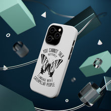 DistinctInk ToughCase for Apple iPhone, Compatible with MagSafe Charging - Can't Talk Butterfly with Caterpillar People