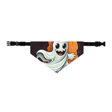 DistinctInk Adjustable Pet Banana Collar with Silly Specter Sprites Design for Halloween