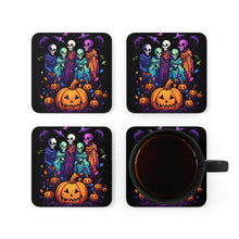 DistinctInk (Set of 4) Corkwood Coasters with "Mindful Connections"Design for Halloween LGBTQ+ Pride