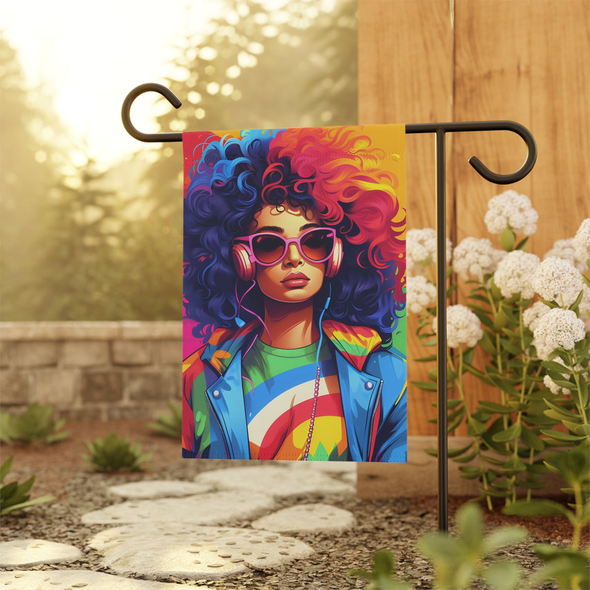 Garden & House Banner Flag with Living a Full Life Design for LGBTQ+ Pride, view 5