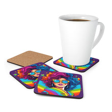 DistinctInk (Set of 4) Corkwood Coasters with Life's Unforgettable Moments Design for LGBTQ+ Pride