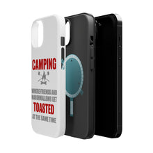 DistinctInk ToughCase for Apple iPhone, Compatible with MagSafe Charging - Camping - Friends & Marshmallows Get Toasted