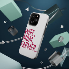 DistinctInk ToughCase for Apple iPhone, Compatible with MagSafe Charging - Wife. Mom. Farmer.
